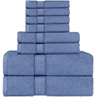 Los mejores  - Utopia Towels - Juego de Toallas- 2 Toallas de baño- 2 Toallas de Mano y 4 toallitas - 100% Algodón (Azul)